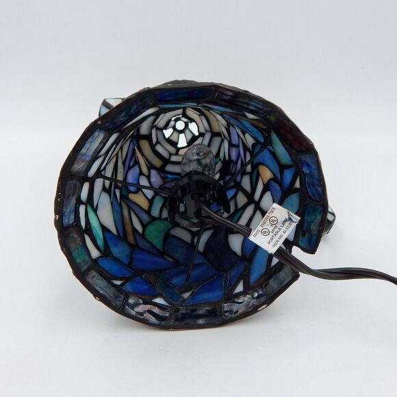 Stained Glass Coffee Tea Pot Accent Lamp Tulips 9 Inch Tiffany Style - Picture 6 of 11